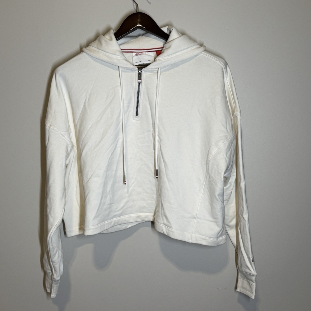 Wilson Sporting GoodsWomen's M Cream Crop Quarterzip Pullover Fleece Hoodie NWOT